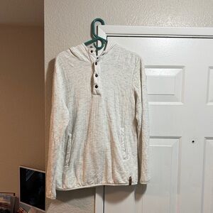 Buckle Cream Hooded Sweatshirt